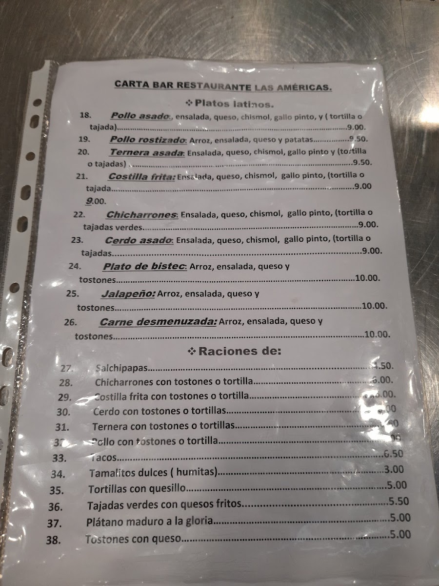 Las Americas. Janari Latinoa Photo Menu 1