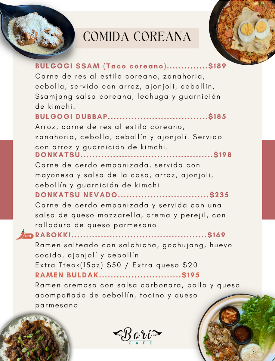 Bori, Café y Comida Coreana Photo Menu 2