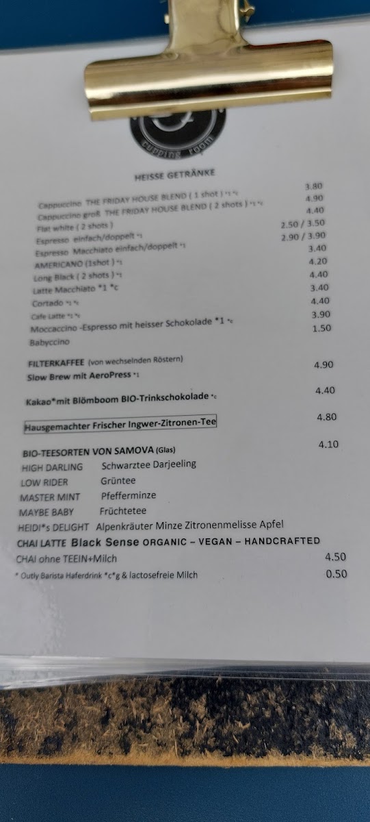 THE FRIDAY Cupping Room Photo Menu 3
