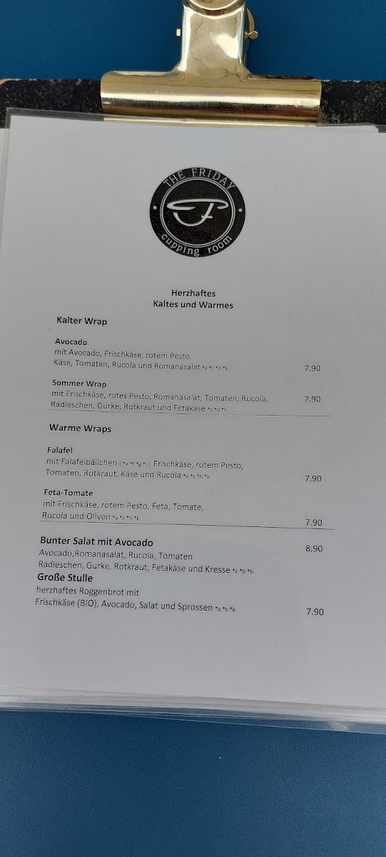 THE FRIDAY Cupping Room Photo Menu 4