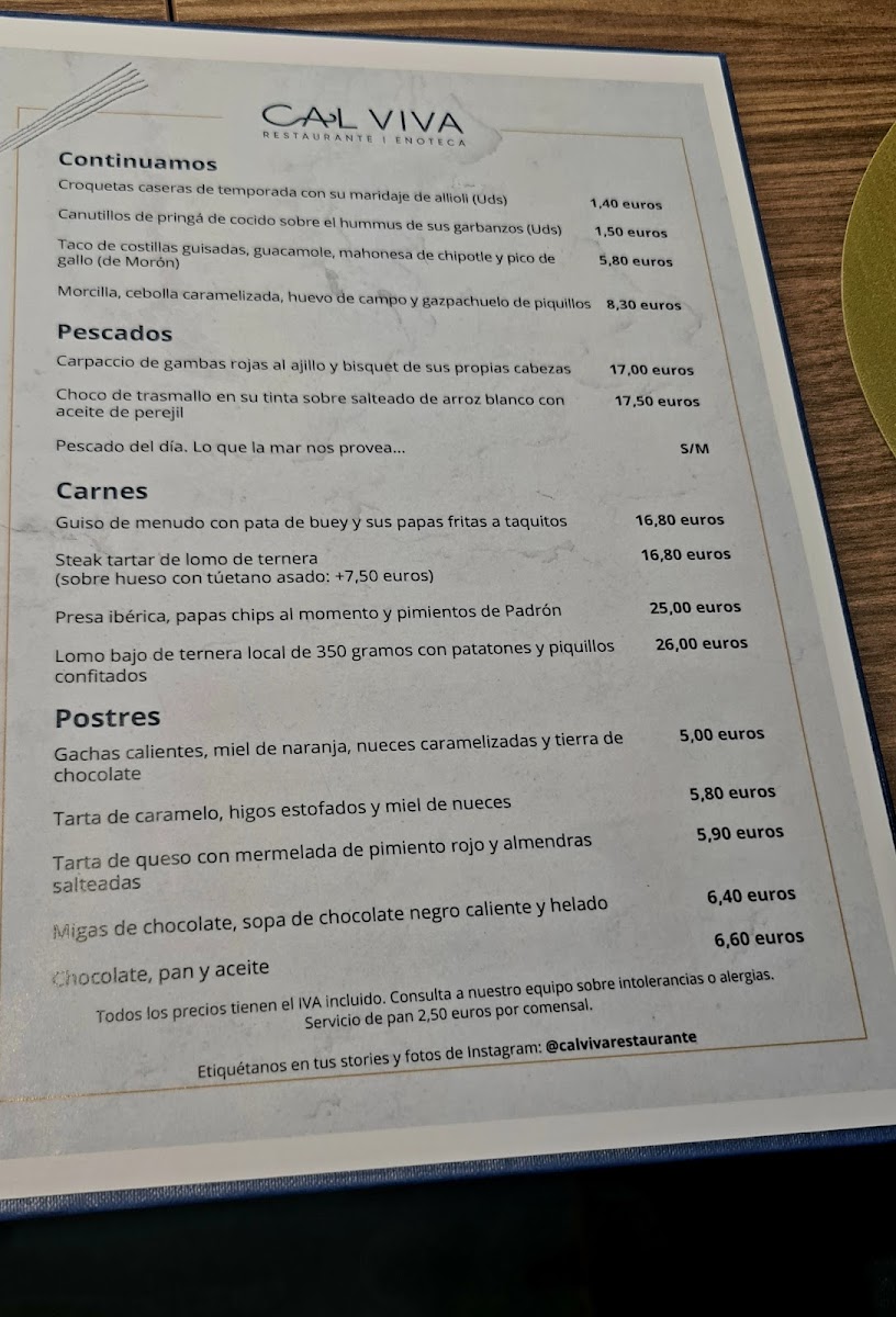 Cal Viva · Restaurante Enoteca Photo Menu 1