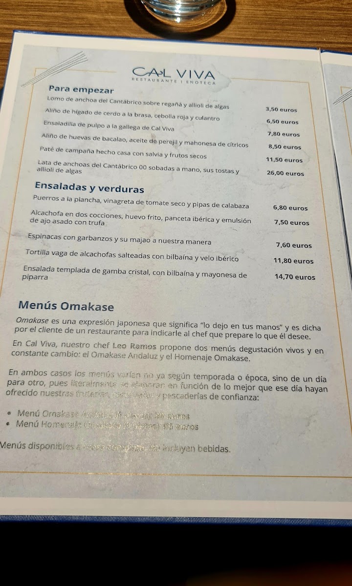 Cal Viva · Restaurante Enoteca Photo Menu 3