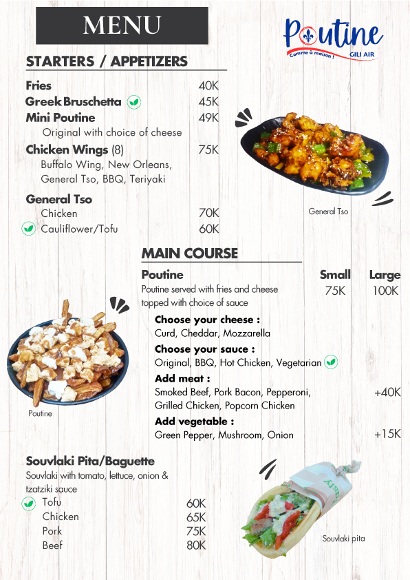 Poutine Gili Air Photo Menu 3
