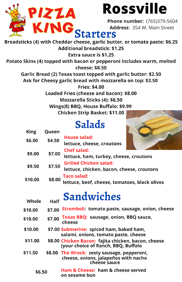 Pizza King | Rossville, IN Photo Menu 2