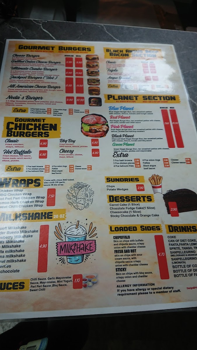 NEDA’s GOURMET BURGER Photo Menu 3