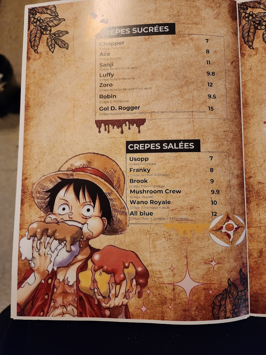 One piece coffee Photo Menu 2