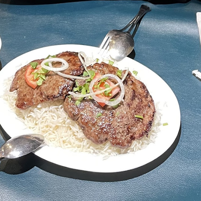 Chapli Kabob with Rice & Salad
