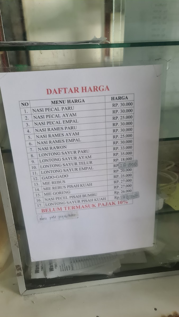 Warung Johar Mie Ciplak Nasi pecel Photo Menu 1