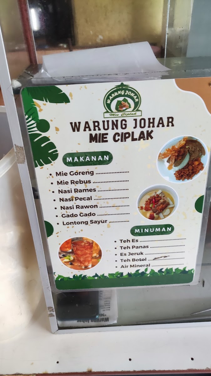 Warung Johar Mie Ciplak Nasi pecel Photo Menu 2