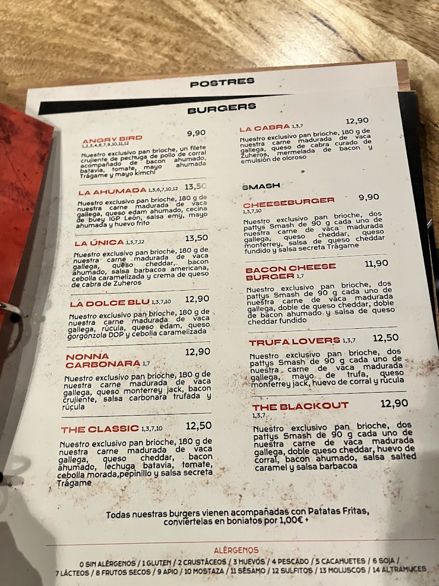 Trágame Burger Photo Menu 1