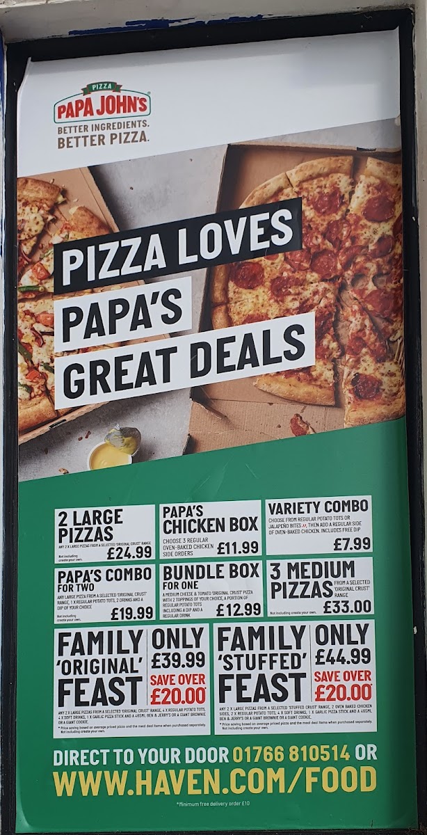 Papa Johns Pizza (at Haven Hafan) Photo Menu 2
