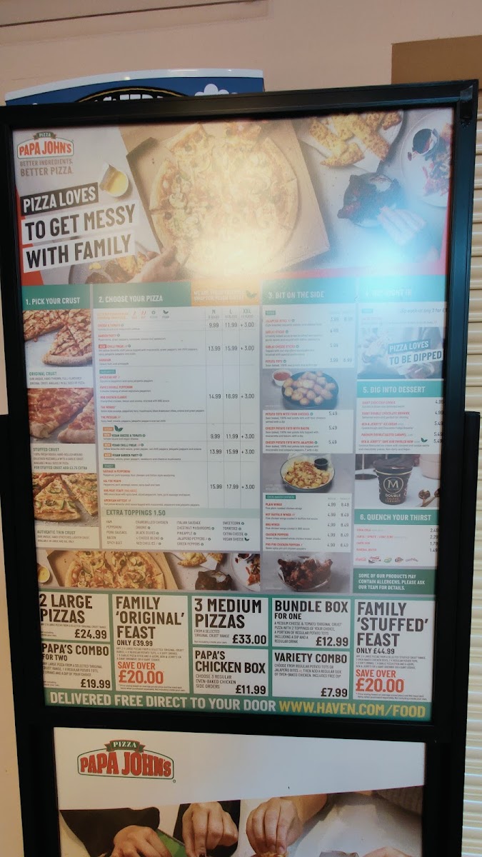 Papa Johns Pizza (at Haven Hafan) Photo Menu 3