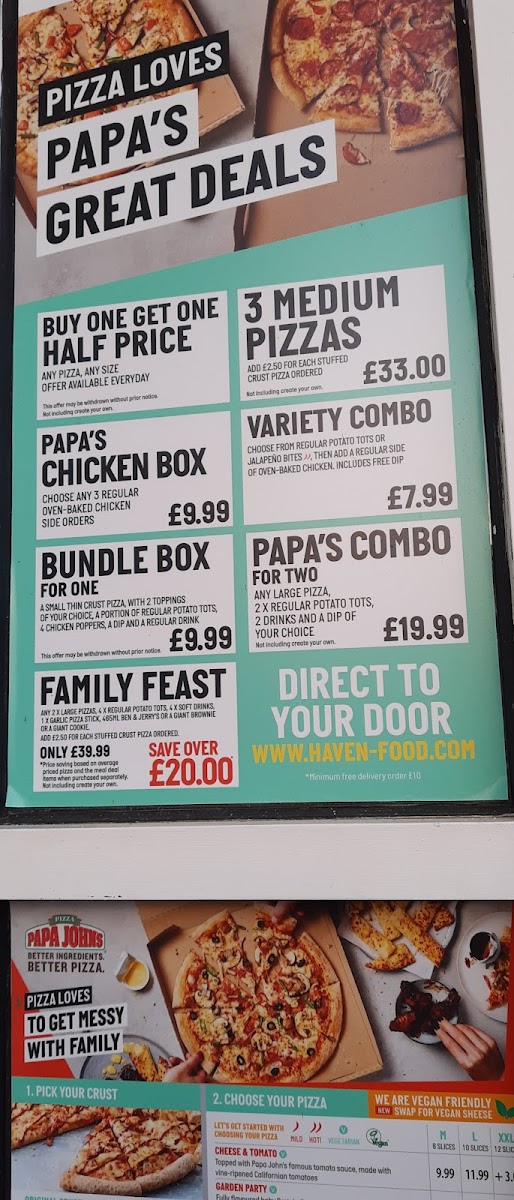 Papa Johns Pizza (at Haven Hafan) Photo Menu 4