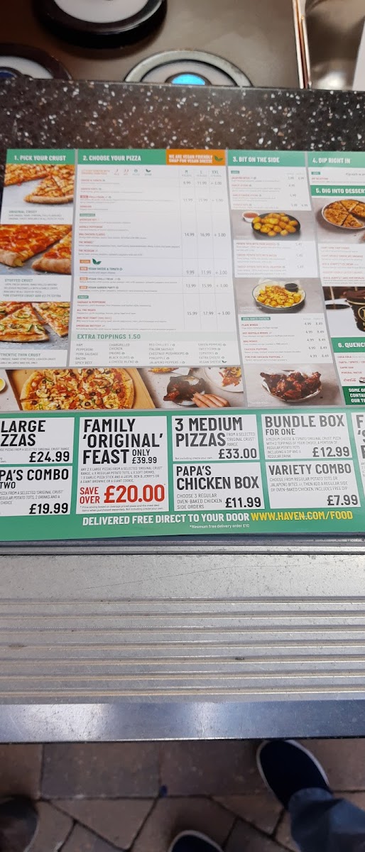 Papa Johns Pizza (at Haven Hafan) Photo Menu 5