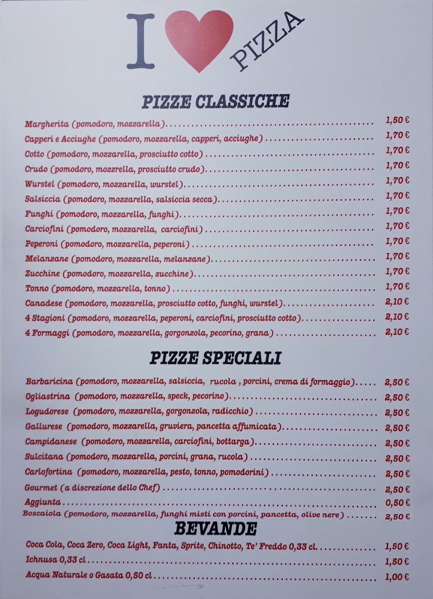 I Love pizza Photo Menu 3