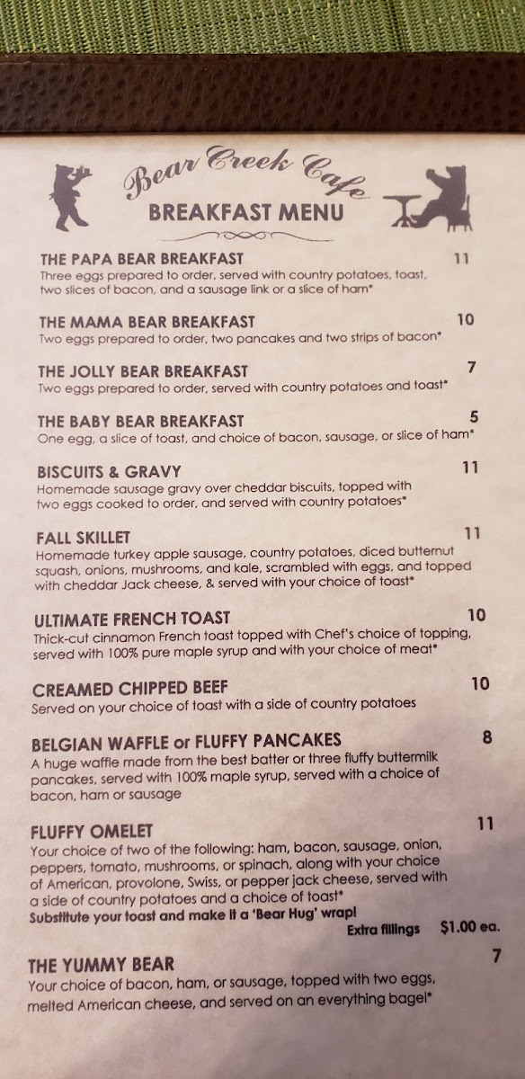 Bear Creek Cafe Photo Menu 8