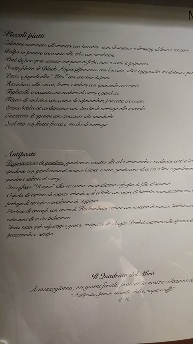 Ristorante Miró Photo Menu 1