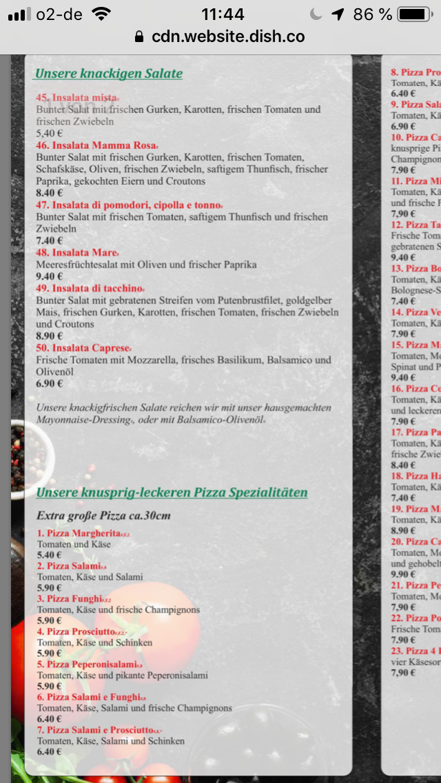 Pizzeria Mamma Rosa Rüsselsheim Photo Menu 3