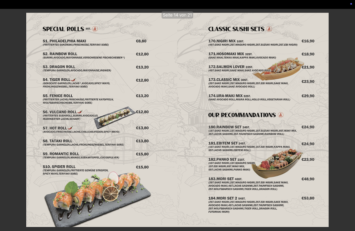 Restaurant Mori Sushi & Ramen Photo Menu 2