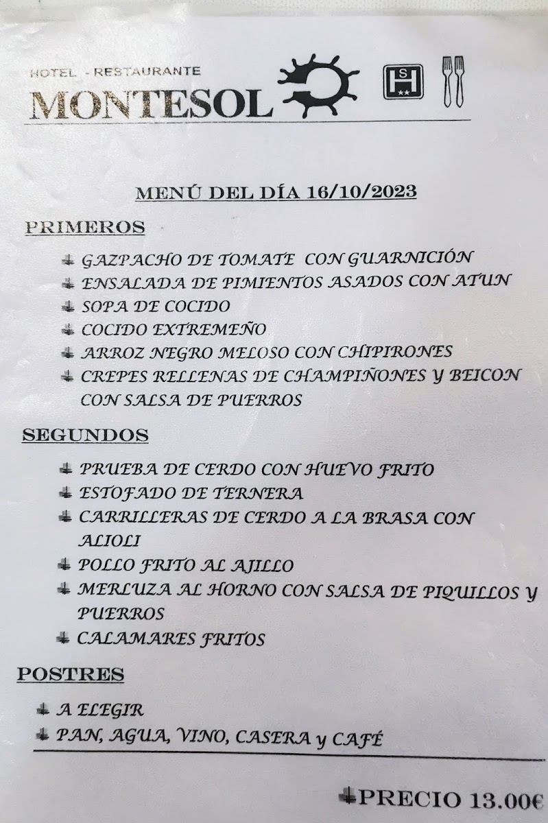 Restaurante Montesol Photo Menu 1