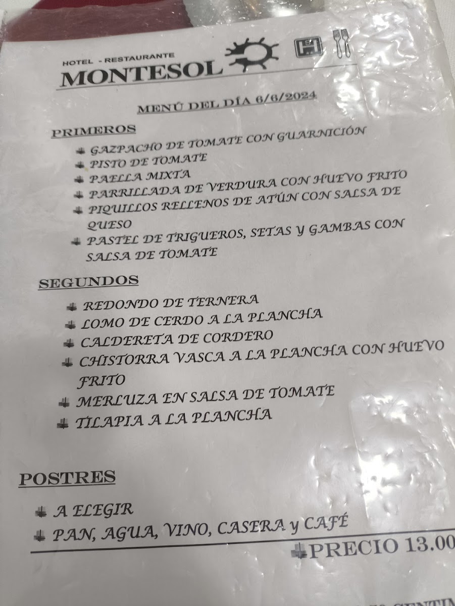 Restaurante Montesol Photo Menu 2