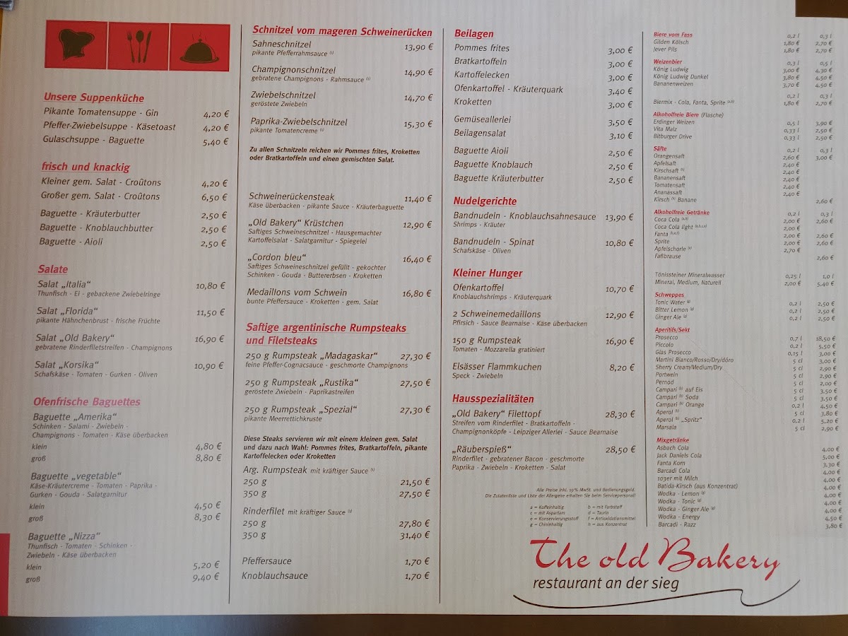 Gaststätte Old Bakery Photo Menu 3