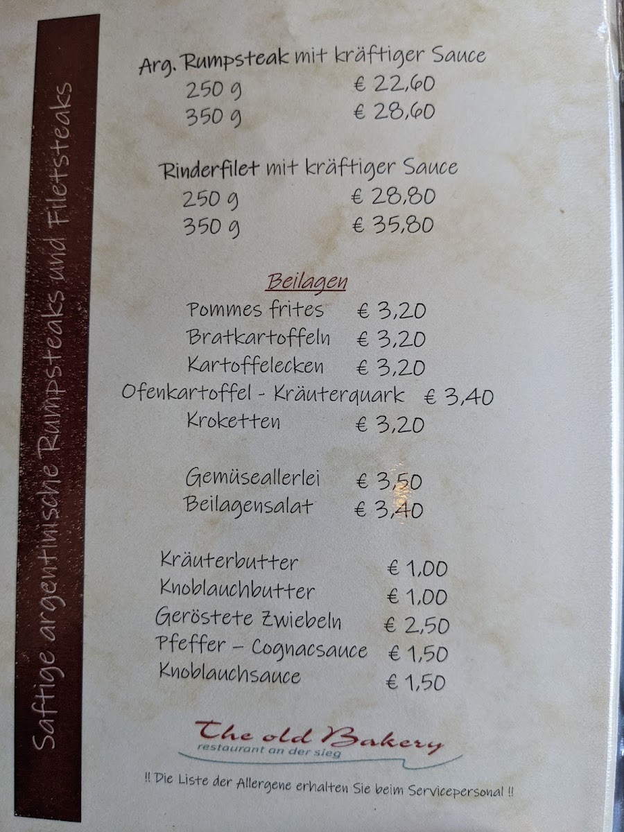 Gaststätte Old Bakery Photo Menu 5