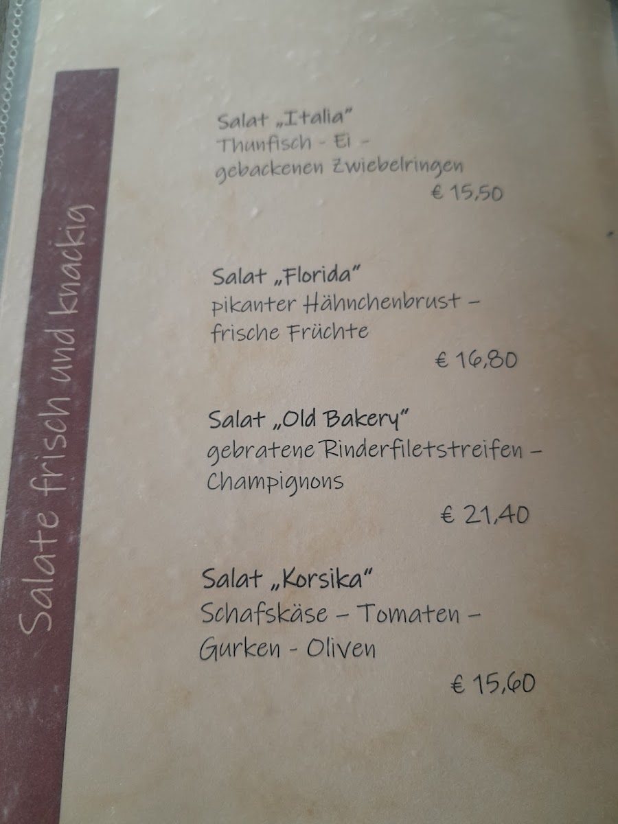 Gaststätte Old Bakery Photo Menu 6