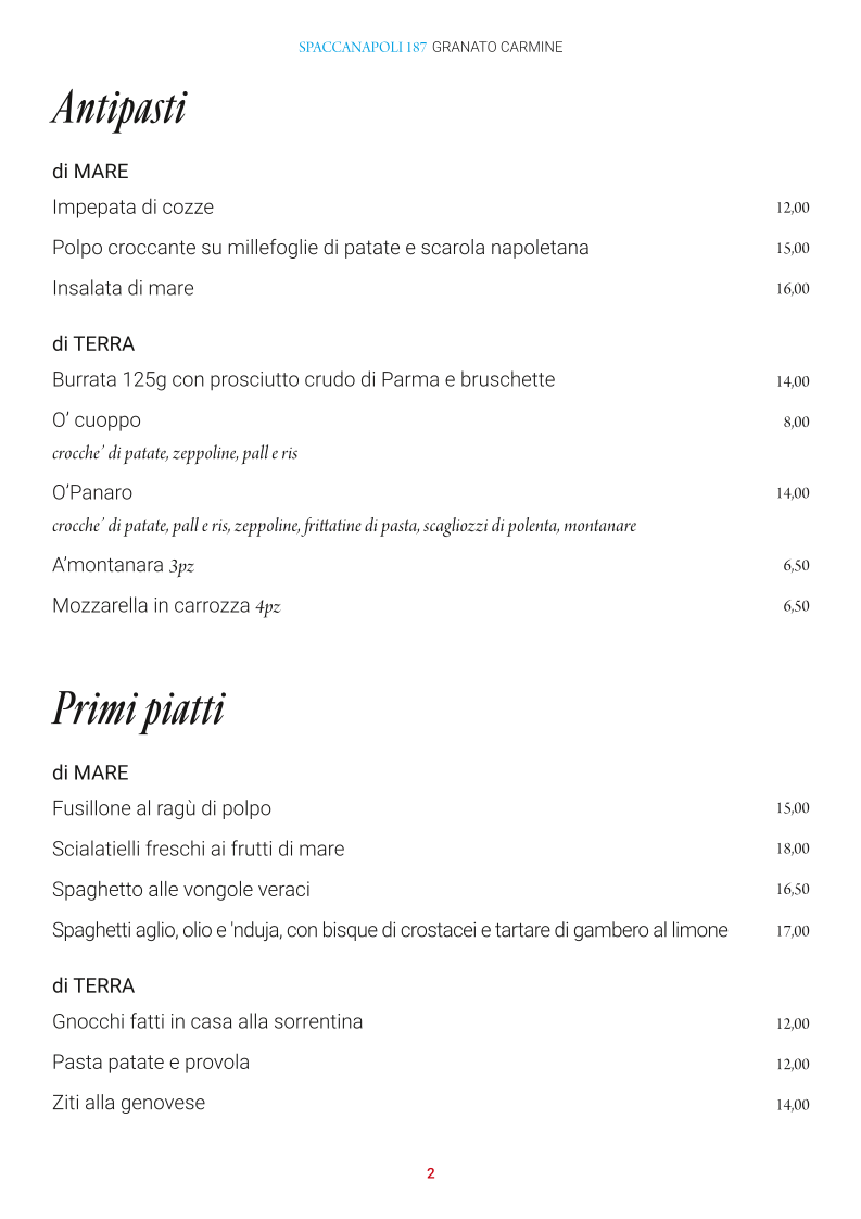 Pizzeria Ristorante Spaccanapoli 187 Granato Carmine Photo Menu 1