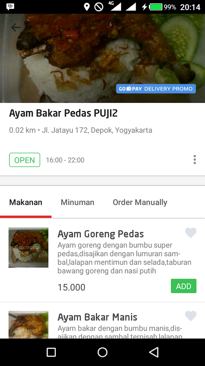 Ayam Bakar Pedas PUJI2 Yogyakarta Photo Menu 1