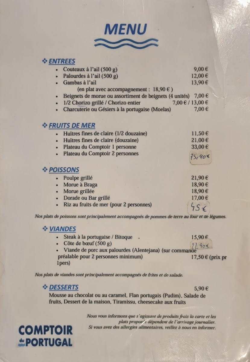 Comptoir du Portugal Photo Menu 2