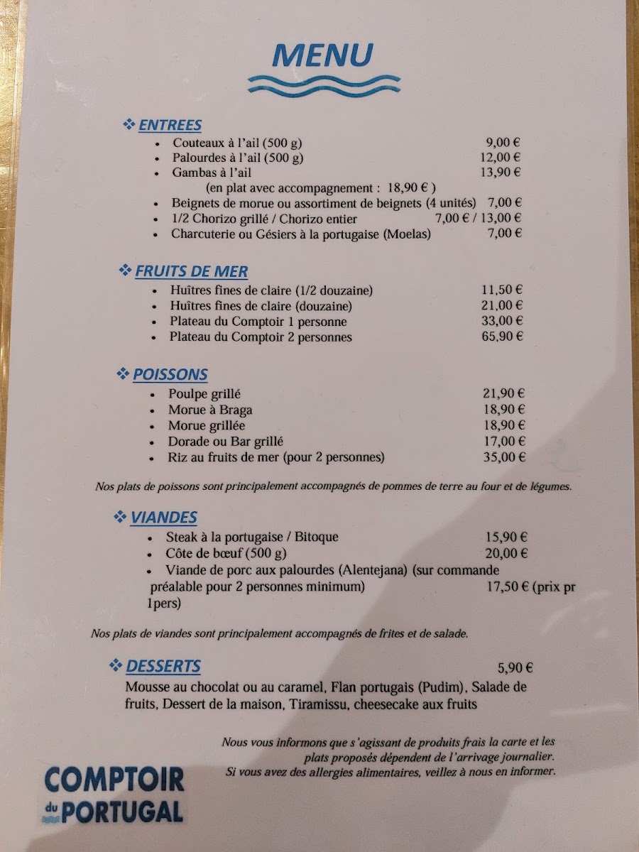 Comptoir du Portugal Photo Menu 3