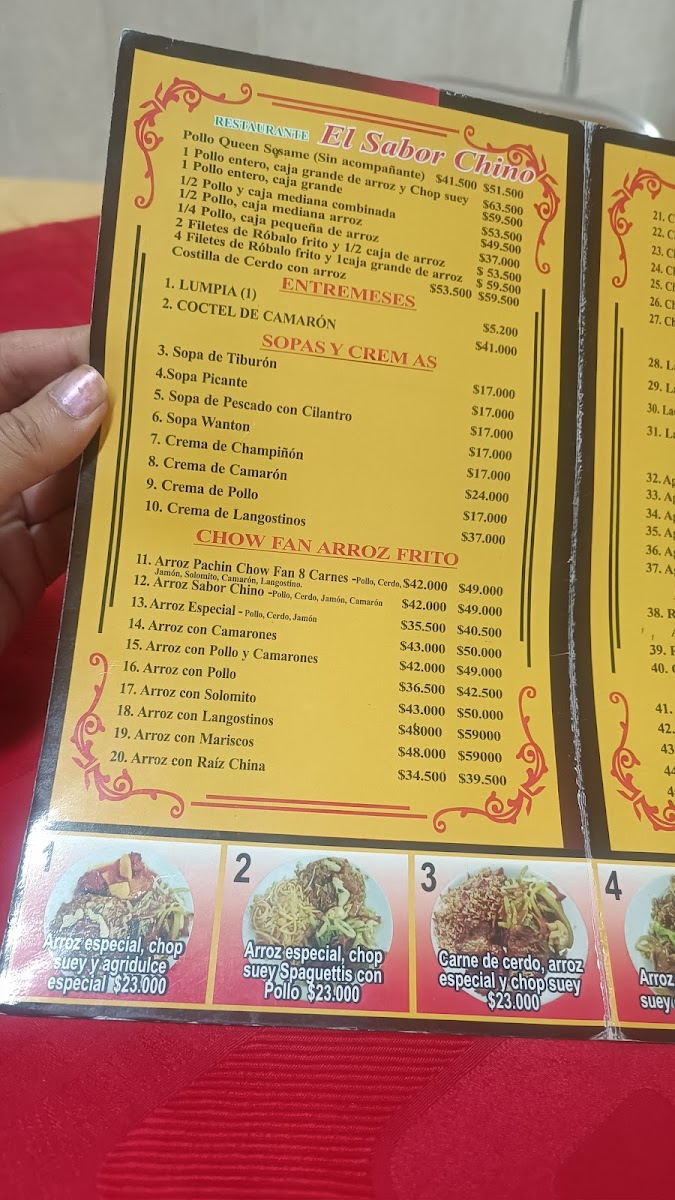 Restaurante El Sabor Chino Photo Menu 2