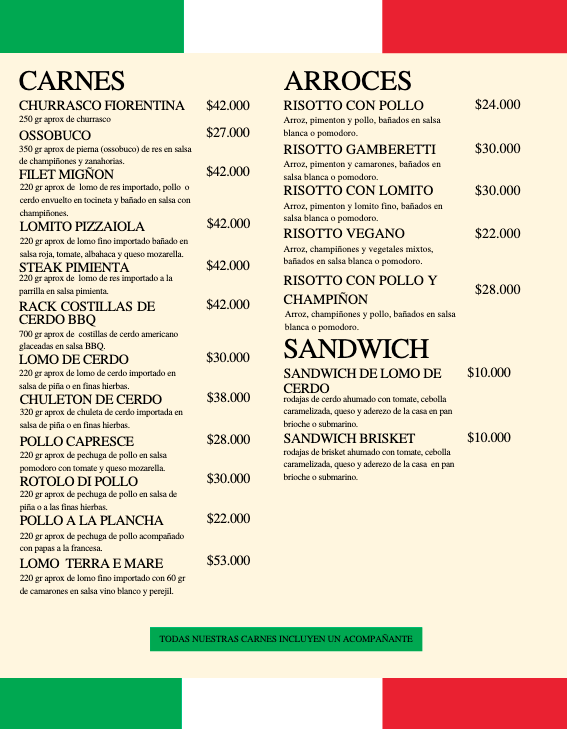 FOGOLARE Restaurante Italiano Photo Menu 2