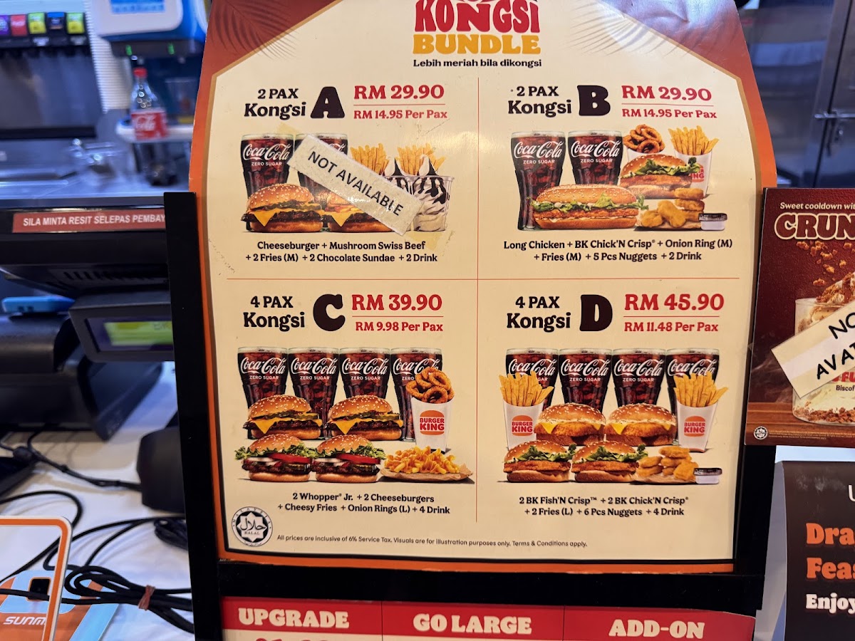 Burger King The Shore Sabah Photo Menu 2