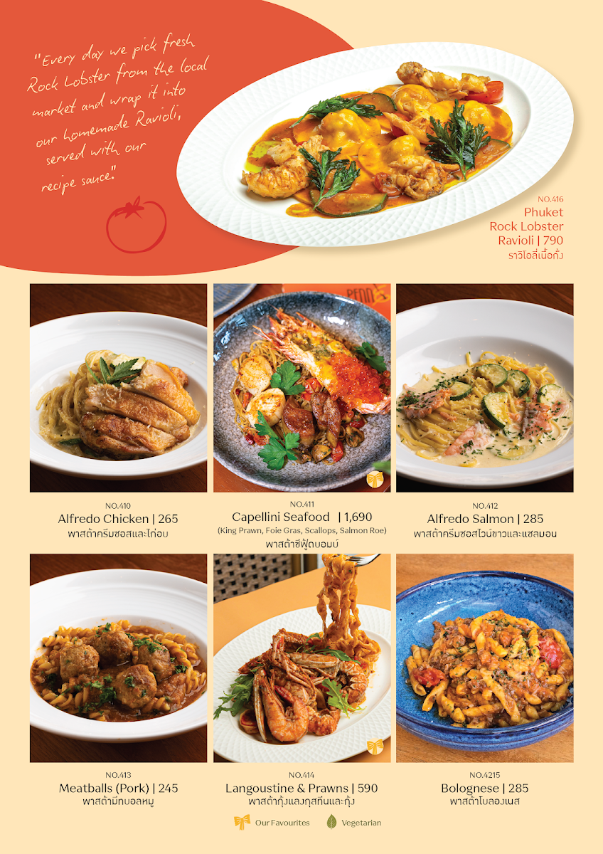 Penne Italian Home Cook Photo Menu 5