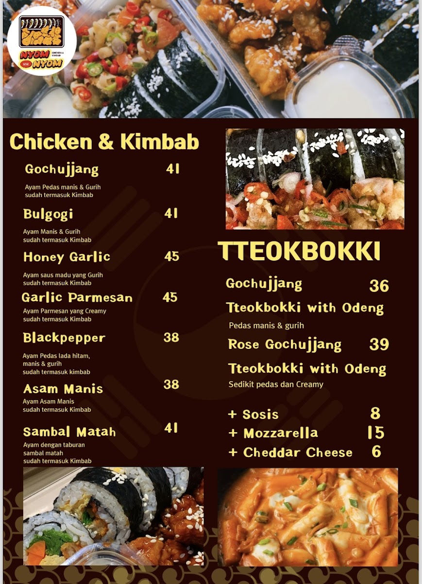 Nyomnyom Chicken and Kimbab Photo Menu 1