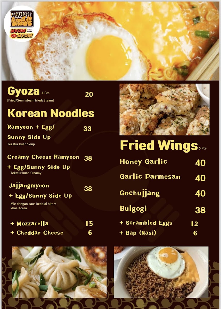 Nyomnyom Chicken and Kimbab Photo Menu 2