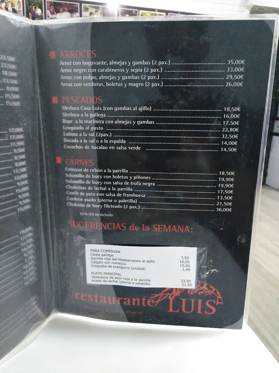 Restaurante Marisquería Luis Photo Menu 1