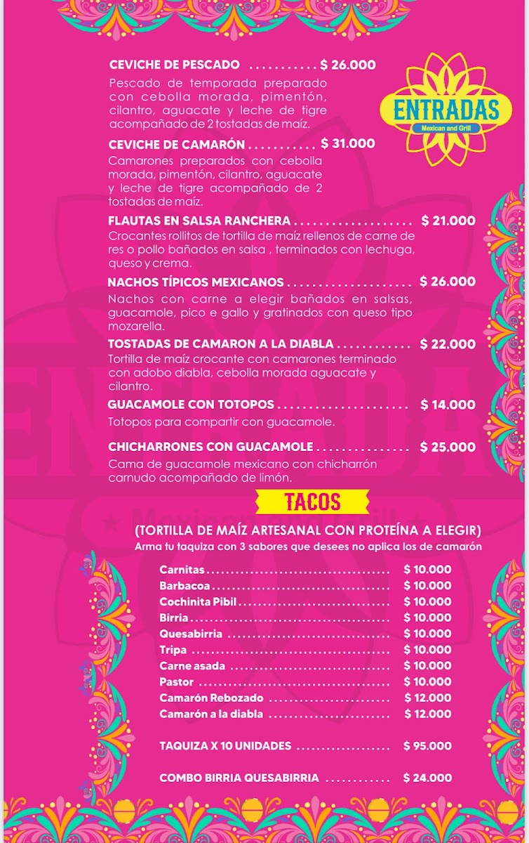 La Escondida (Mexican and grill) Photo Menu 1