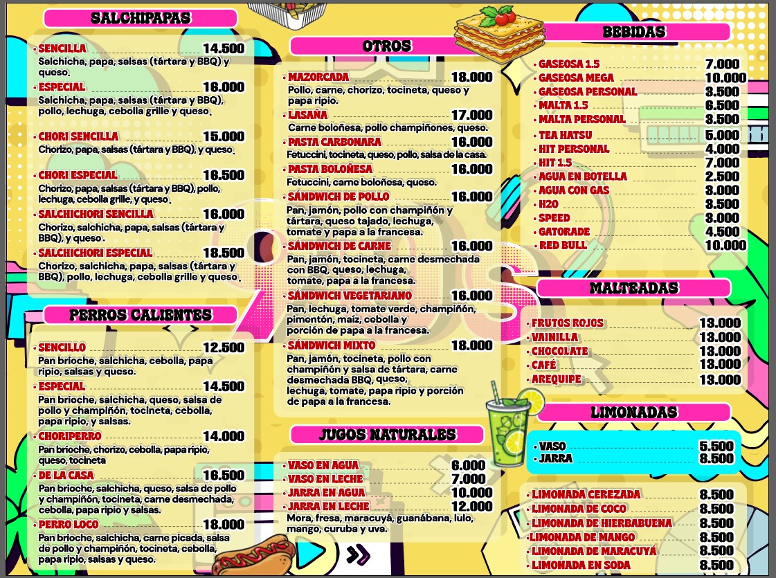 The 90s Pizza Photo Menu 1
