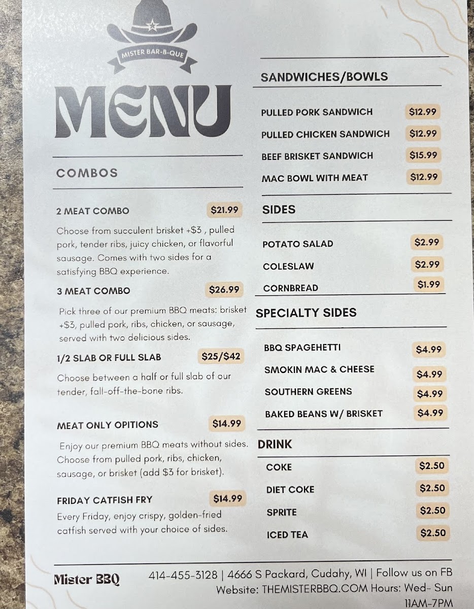 Mister Bar-B-Que Photo Menu 2