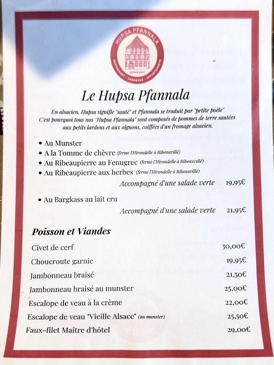 Le Hupsa Pfannala - Winstub Le Hups’ Photo Menu 2