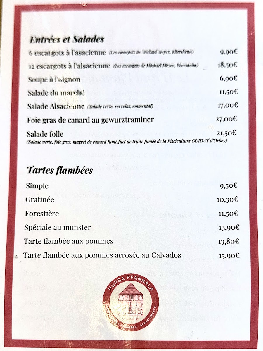 Le Hupsa Pfannala - Winstub Le Hups’ Photo Menu 3