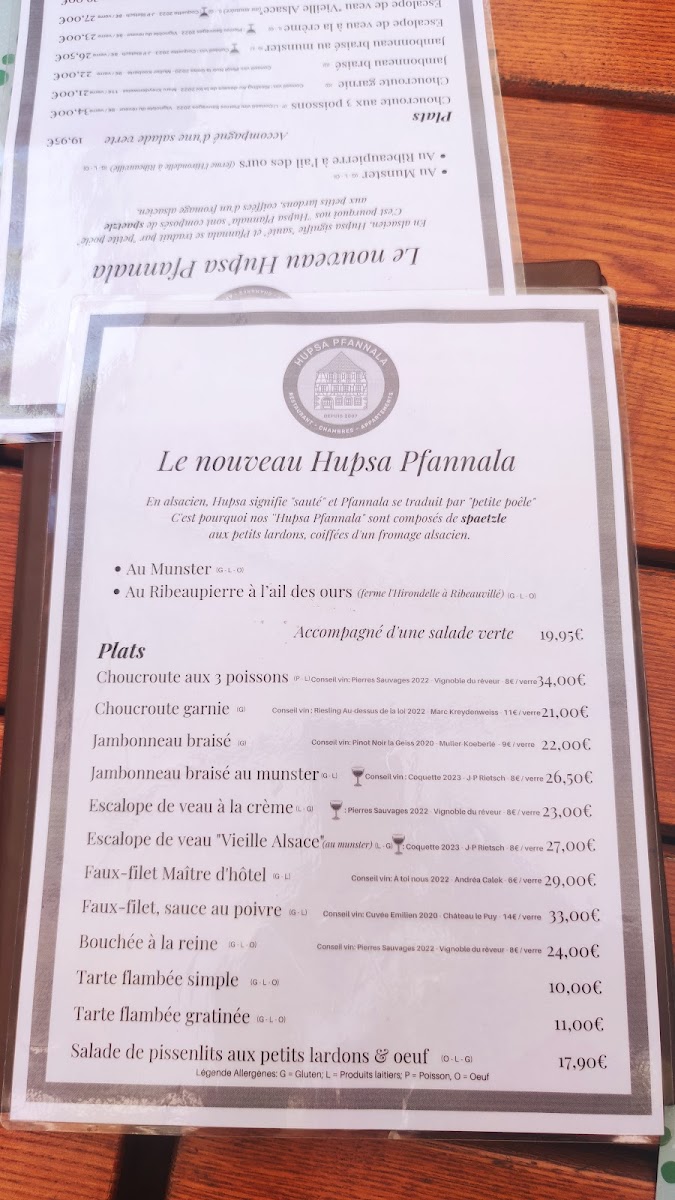 Le Hupsa Pfannala - Winstub Le Hups’ Photo Menu 9