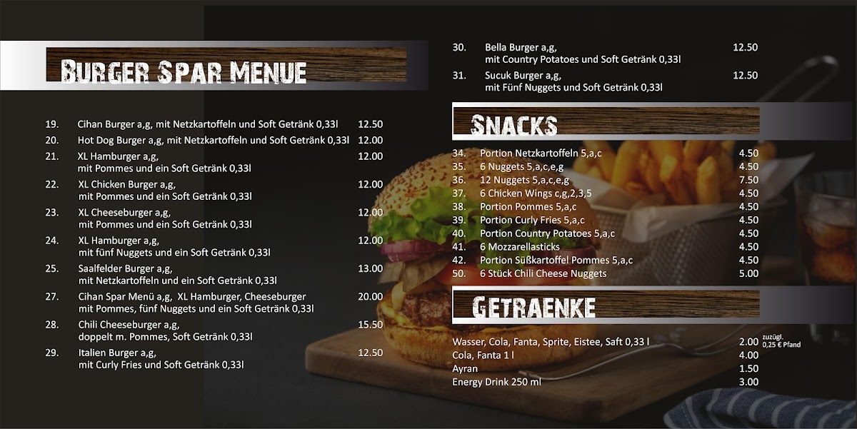 Cihan Burger Grill Saalfeld Photo Menu 2
