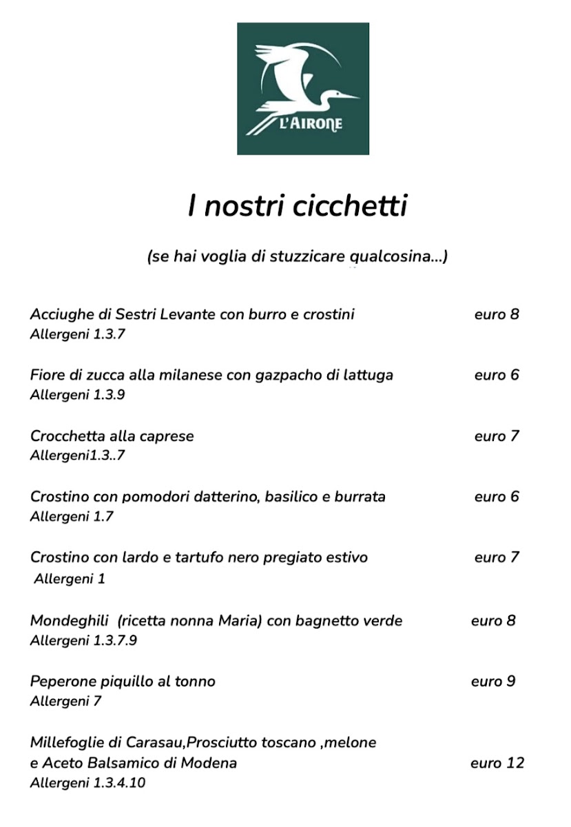 L’Airone - Ristorante Enoteca Photo Menu 1