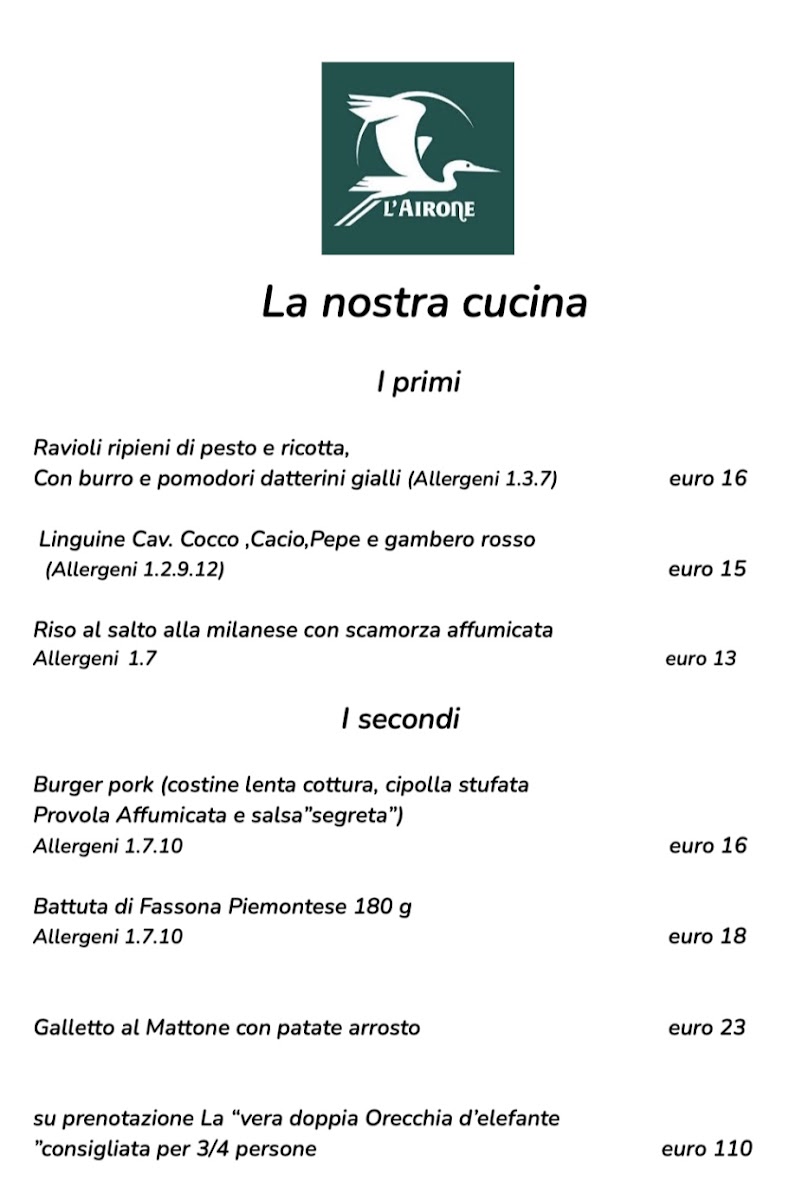 L’Airone - Ristorante Enoteca Photo Menu 2