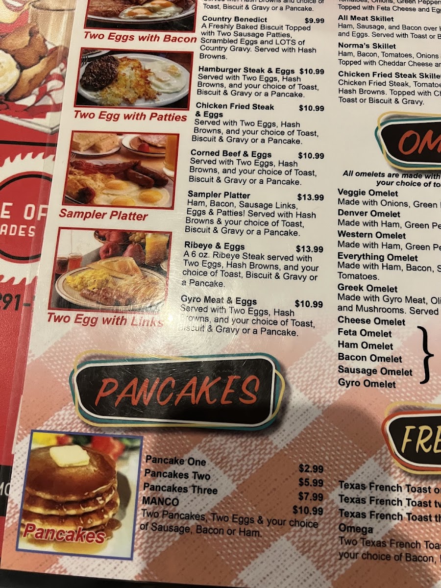 Norma's Diner Photo Menu 2