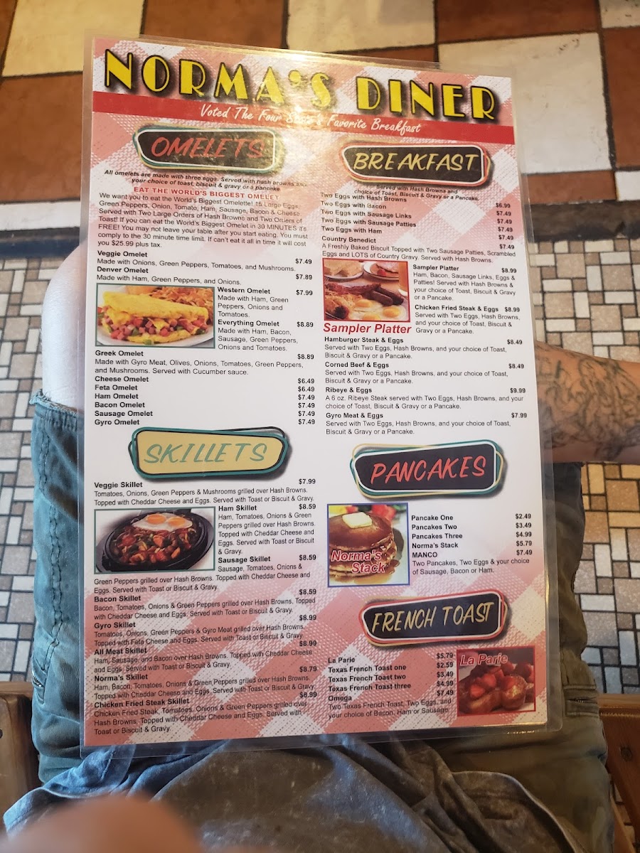 Norma's Diner Photo Menu 6